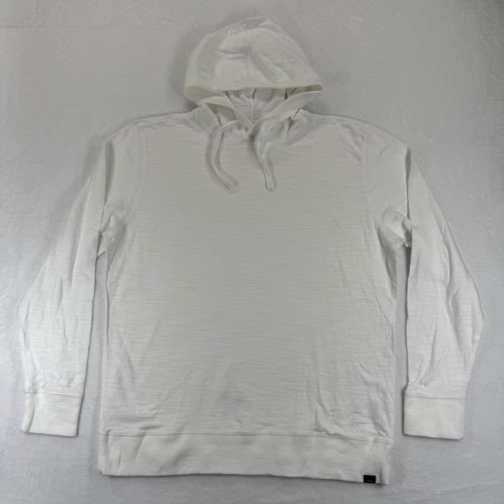 NWOT FAHERTY Organic Cotton Sunburst Hoodie Pullover Shirt White‎ X Large Mens